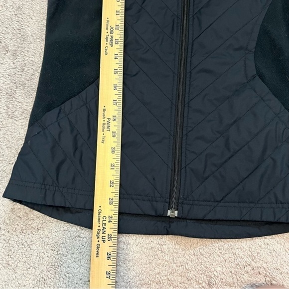 Columbia Mix Quilted Fleece Vest Black Collared Full Zip womens size small - Picture 10 of 11
